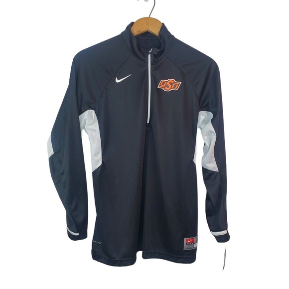 Nike Oklahoma State OSU Cowboys Dri-Fit 1/4 Zip Long Sleeve Shirt Women's M New - Picture 1 of 8